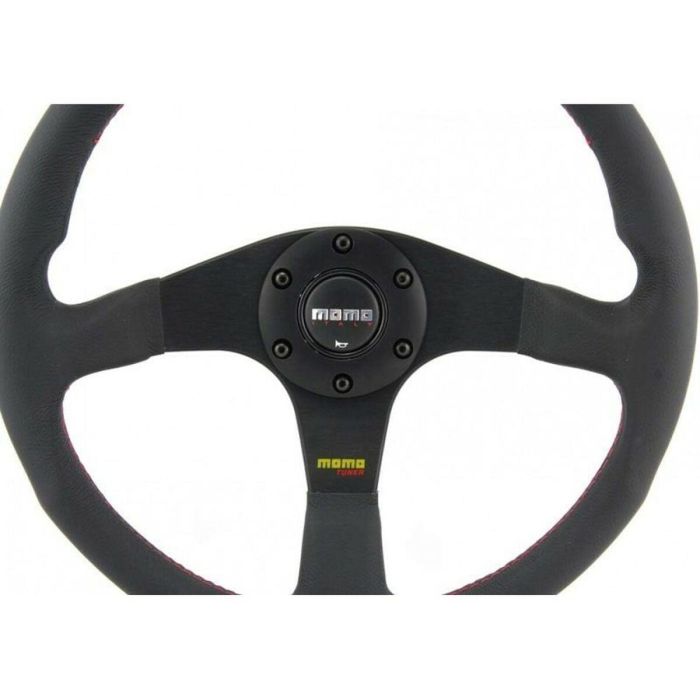 Momo MOMVTUNERBLK35R Volante Deportivo Tuner de 350mm en Piel Negra con Costura Roja 2