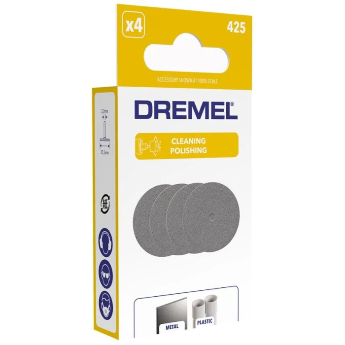 Dremel 4 discos de esmeril 425 para pulir plásticos y metales 1 Dremel 4 discos de esmeril 425 para pulir plásticos y metales 1