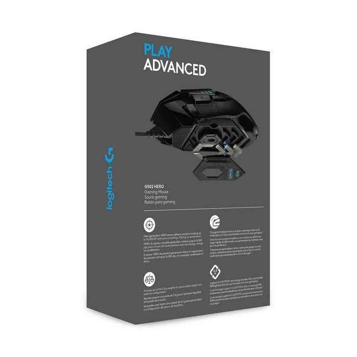 Logitech 910-005471 Mouse para Gaming G502 Hero Sensor Óptico HERO 16K, 11 Botones, RGB LIGHTSYNC, Peso Ajustable 10 Logitech 910-005471 Mouse para Gaming G502 Hero Sensor Óptico HERO 16K, 11 Botones, RGB LIGHTSYNC, Peso Ajustable 10
