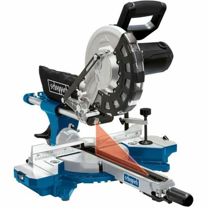 Scheppach HM254 Sierra ingletadora radial 2000W 255mm - Ideal para cortes precisos en madera y plástico con doble guía