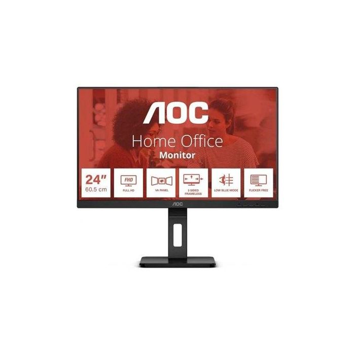 Aoc Monitor LED 24 Pulgadas 24E3QAF Negro IPS FHD 75Hz 4ms HDMI DP VESA
