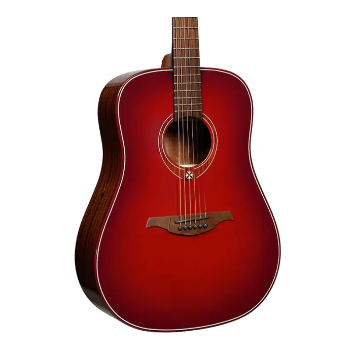LAG Guitarra Acústica Dreadnought Edición Limitada Red Burst 0 LAG Guitarra Acústica Dreadnought Edición Limitada Red Burst 0
