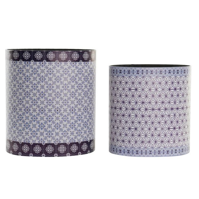 Papelera Sixties DKD Home Decor Naranja Blanco 24.5 x 35.3 x 33 cm Set de 2