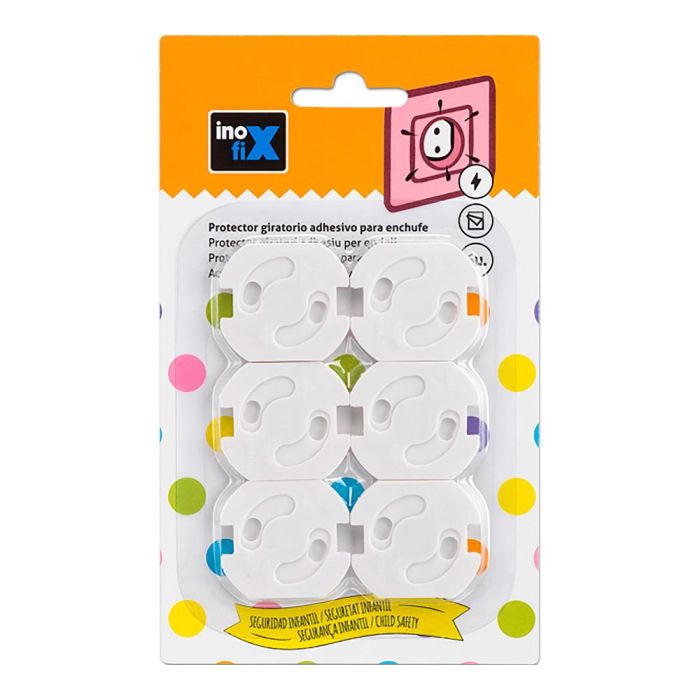 Inofix Protector giratorio adhesivo para enchufe blanco 5400-2-001 (blister 6 unid.) 1