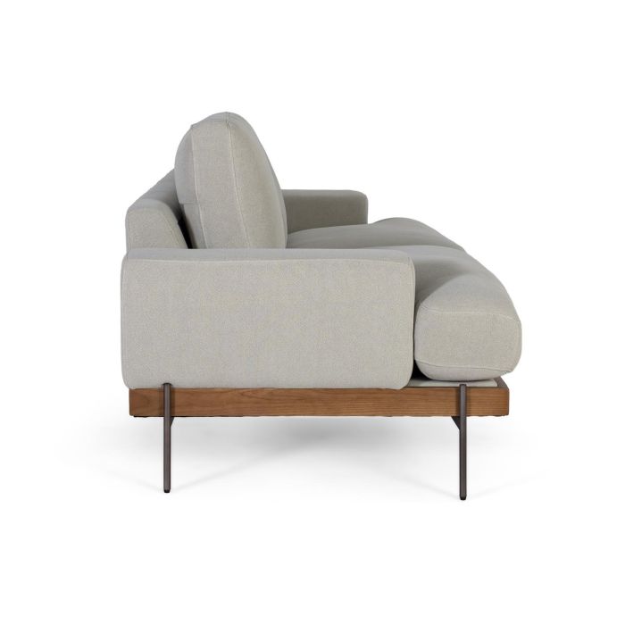 Giner y Colomer Sofá Tapizado en Tela de Lino Gris 3 Plazas con Patas de Metal 2 Giner y Colomer Sofá Tapizado en Tela de Lino Gris 3 Plazas con Patas de Metal 2