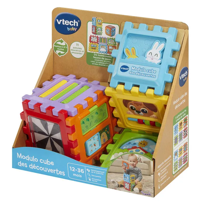 Vtech Baby Módulo Cubo de Descubrimiento - Plástico Reutilizado, Multicolor - VTE3417766228055