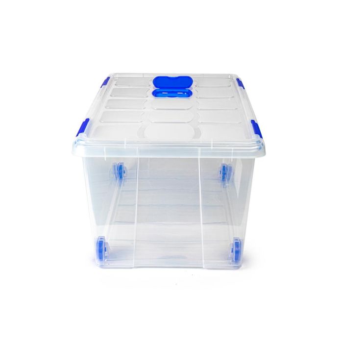 Contenedor Plastico Plasticforte N 7 Transparente Con Tapa 61 L 73x41x32 cm 1