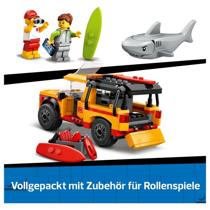 Lego City 60453 Vehículo de Rescate en la Playa Juguete para Niños de 6 Años con Tiburón 21