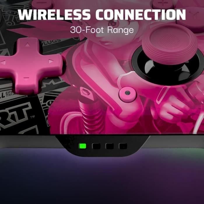PDP - Mando inalámbrico Glow para Nintendo Switch y Switch OLED - Grand Prix Peach - Negro y rosa 5 PDP - Mando inalámbrico Glow para Nintendo Switch y Switch OLED - Grand Prix Peach - Negro y rosa 5