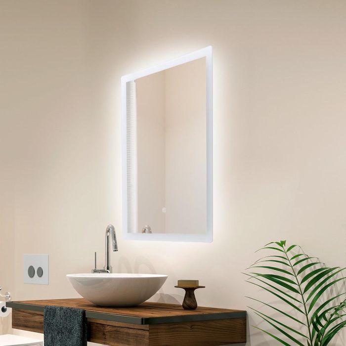 Espejo LED Iluminado de Pared Táctil Dimable Antivaho para Baño 50x70 cm, 15W CCT 3000-6000K, SUN-SYJ-16301 0 Espejo LED Iluminado de Pared Táctil Dimable Antivaho para Baño 50x70 cm, 15W CCT 3000-6000K, SUN-SYJ-16301 0