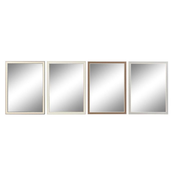 Espejo de pared DKD Home Decor Blanco Marrón Gris 56 x 2 x 76 cm (4 Unidades) Espejo de pared DKD Home Decor Blanco Marrón Gris 56 x 2 x 76 cm (4 Unidades)