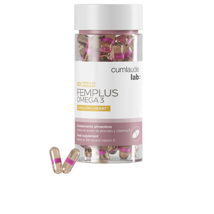 Cumlaude Lab FEMPLUS OMEGA 3 Cápsulas Gastro Resistentes 60 - Vitamina E, EPA, DHA, salud cardiovascular, antiinflamatorio, inmunitario, sin gluten Cumlaude Lab FEMPLUS OMEGA 3 Cápsulas Gastro Resistentes 60 - Vitamina E, EPA, DHA, salud cardiovascular, antiinflamatorio, inmunitario, sin gluten