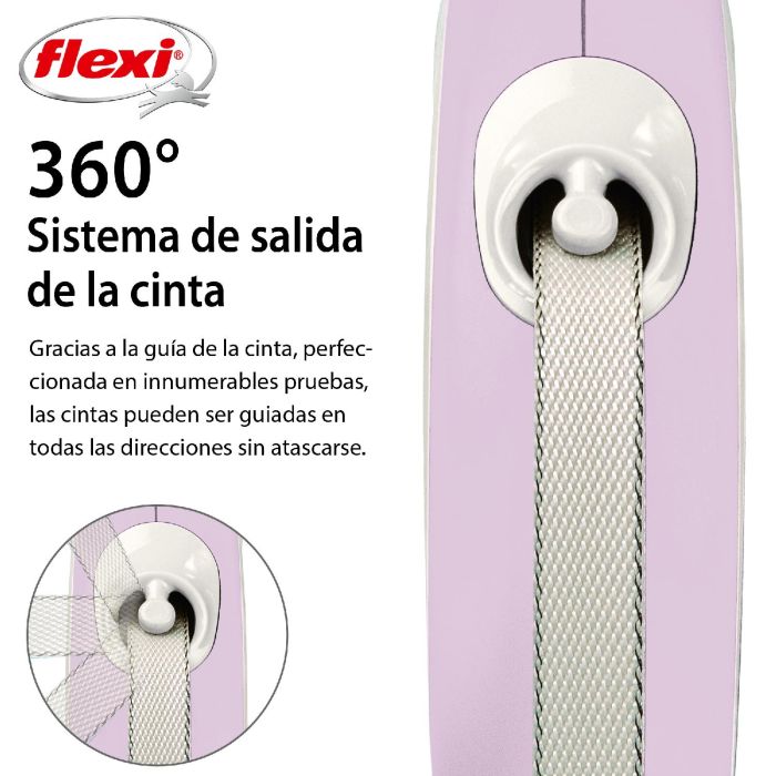 Flexi Correa New Comfort M Cinta 5M Rosa Bicolor, Fabricada en Plástico, Nylon y Metal, con Freno Optimizado y Mayor Control 0 Flexi Correa New Comfort M Cinta 5M Rosa Bicolor, Fabricada en Plástico, Nylon y Metal, con Freno Optimizado y Mayor Control 0