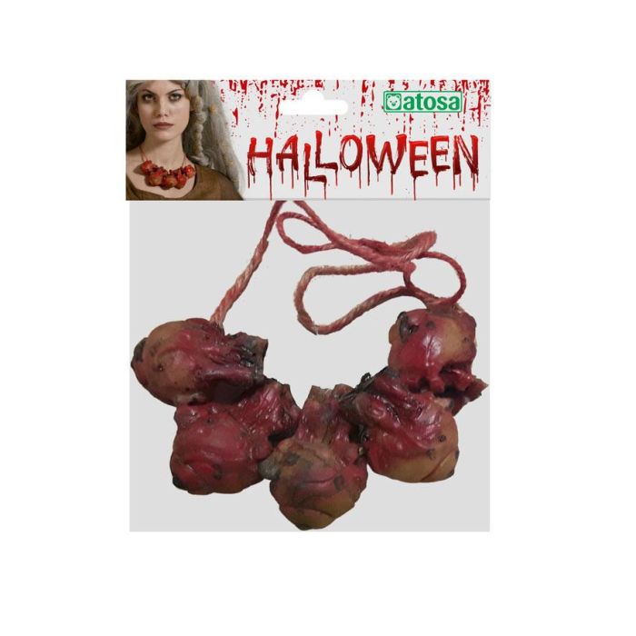Collar Terrorífico con Ojos y Despojos Humanos - 35 cm - Complemento para Disfraces de Horror 1