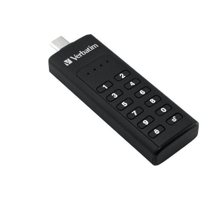 Verbatim Secure Portable USB Drive w / Keypad Access, 32GB, USB 3.1 Gen 1 Type C Verbatim Secure Portable USB Drive w / Keypad Access, 32GB, USB 3.1 Gen 1 Type C
