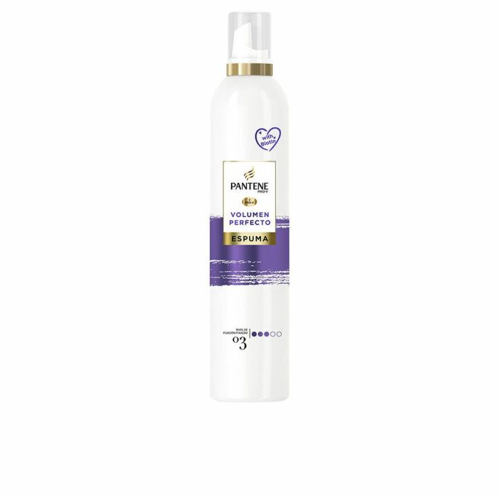 Pantene Espuma de Peinado Volumen Perfecto con Pro-V y Biotina para Todo Tipo de Cabello, Aporta Cuerpo y Densidad Duradera, 300 ml