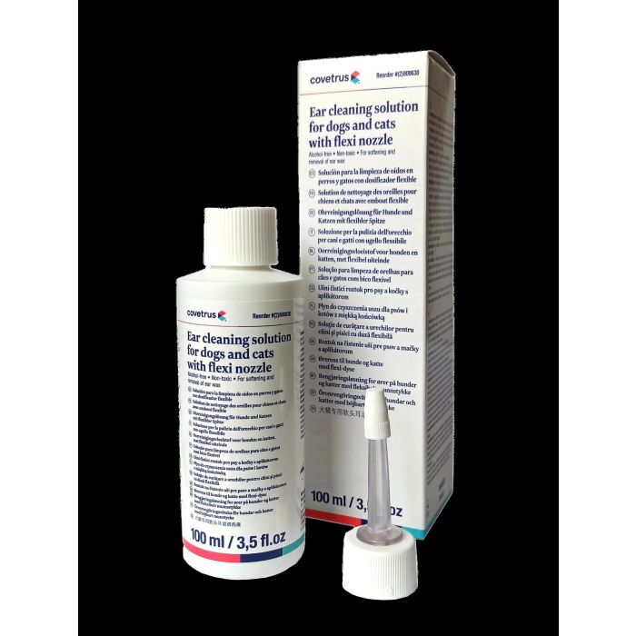 Covetrus Limpiador de Oídos para Perros y Gatos 100 mL con Aloe Vera - Elimina Suciedad y Cera, Alivia Irritación
