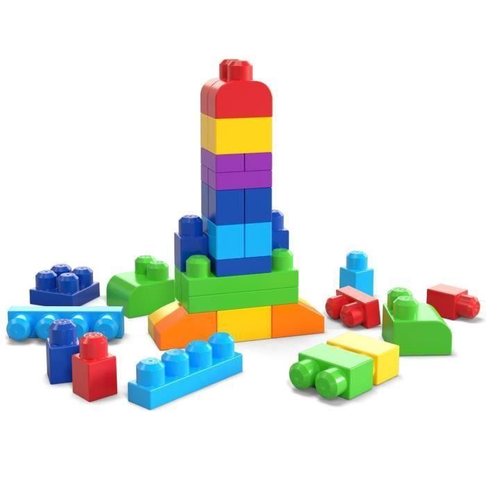 Mega Bloks Bolsa de Construcción 60 Piezas Azul para Bebés +7 Meses 2