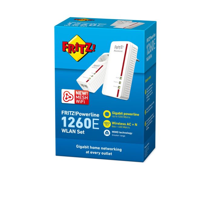 Adaptador PLC Fritz! 1260E 1200 Mbps 2 Adaptador PLC Fritz! 1260E 1200 Mbps 2