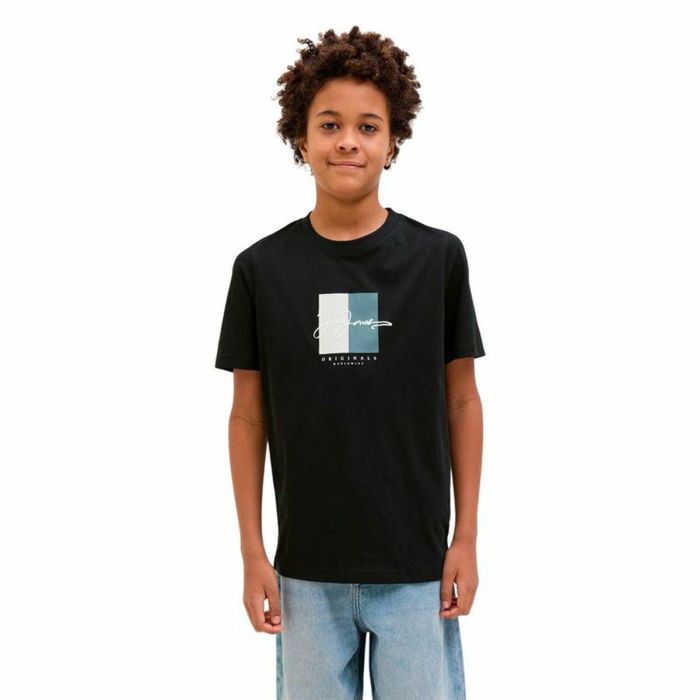 Camiseta de Manga Corta Infantil Jack & Jones Jorfrederiksberg Negro 2