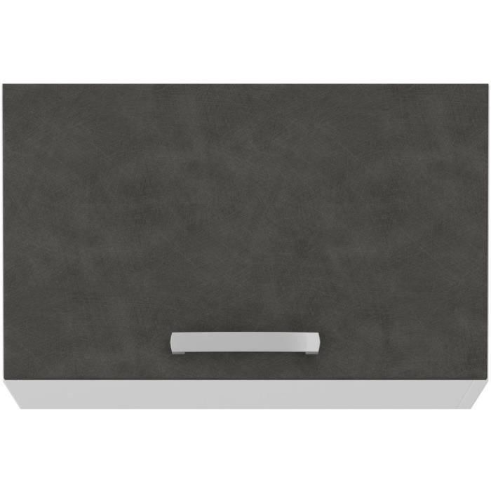 Mueble campana con puerta basculante - Gris mate - L 60 x 31,6 x H 36 cm - LASSEN 1