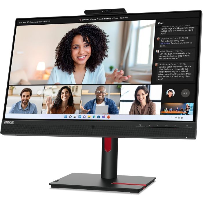 Lenovo T24mv-30 Monitor 23.8" (60.5cm) Full HD IPS 75Hz 4ms HDMI DP USB-C con Altavoces y Cámara Web Negra 11