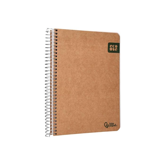 Cuaderno Espiral Liderpapel Din A5 Ecouse Tapa Cartulina Kraft Contracolada 120H Papel 100% Reciclado 80 gr Liso 5