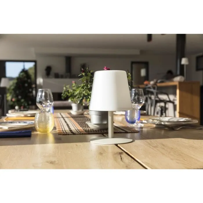 Lumisky Lámpara de Mesa Inalámbrica Standy Mini Cream con Base de Acero Crema, LED Regulable Blanco Cálido/Frío, Hasta 8 Horas de Autonomía 1