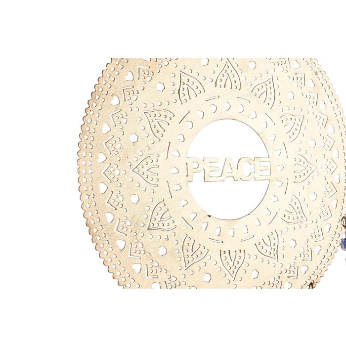 DKD Home Decor Decoración Colgante Atrapasueños Estilo Indio con Plumas y Campana de Metal Dorado 77x25x1 cm (4 Unidades) 1