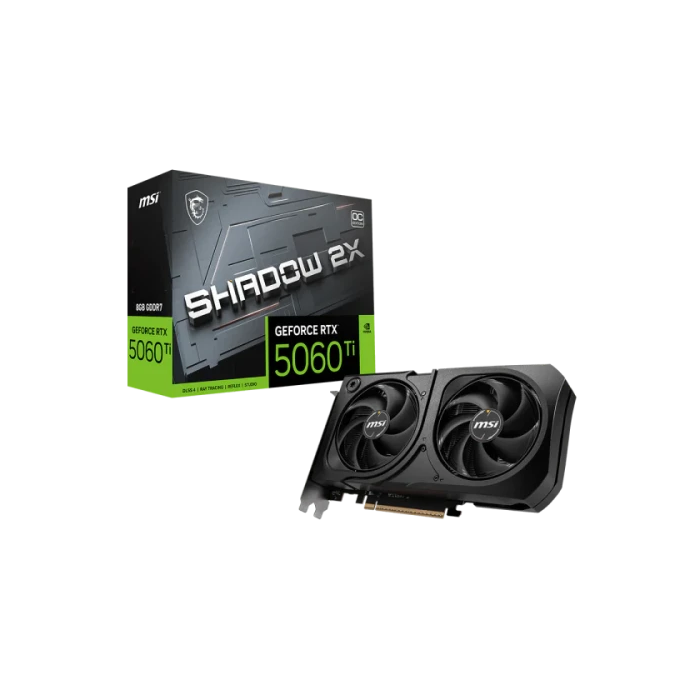 MSI RTX 5060 TI 8G SHADOW 2X OC PLUS 912-V536-003 Tarjeta Gráfica NVIDIA RTX 5060 TI 8GB GDDR7 128BIT 1HDMI 3DP con Tecnología NVIDIA Blackwell y DLSS 4