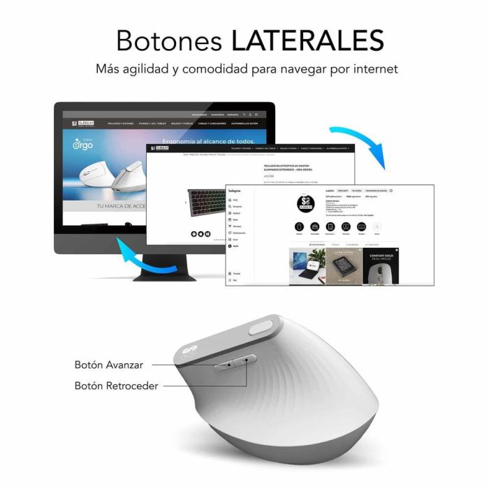 SUBBLIM NATURE VERTICAL ERGO DUAL MOUSE BATTERY WHITE 5 SUBBLIM NATURE VERTICAL ERGO DUAL MOUSE BATTERY WHITE 5