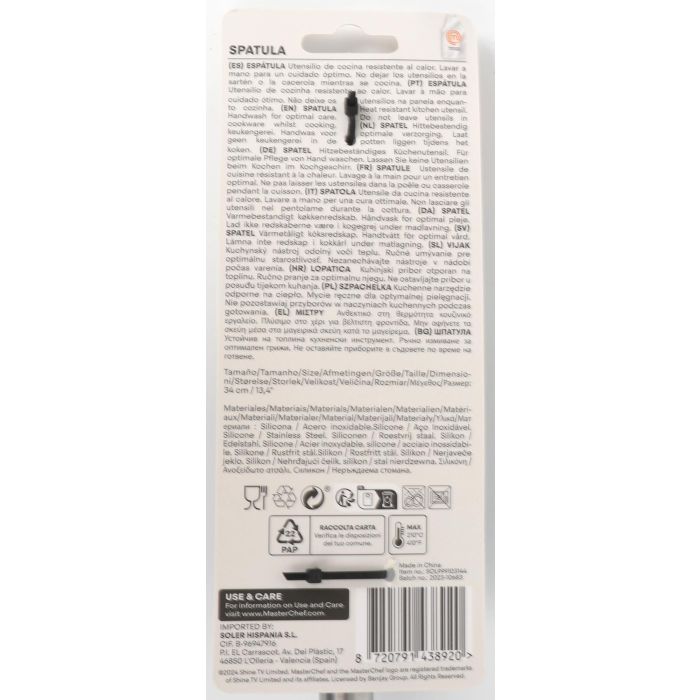 Masterchef Espátula Ranurada Inox y Silicona 34 cm 3