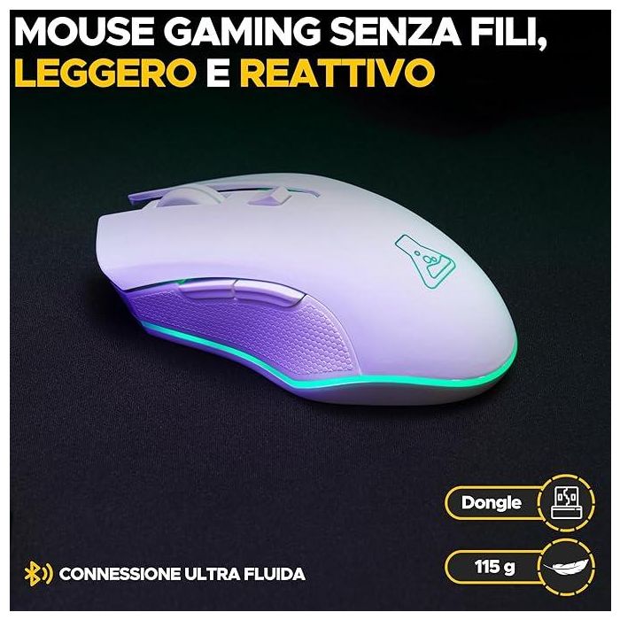 Gaming Mouse Wireless - 6400 Dpi - White 2