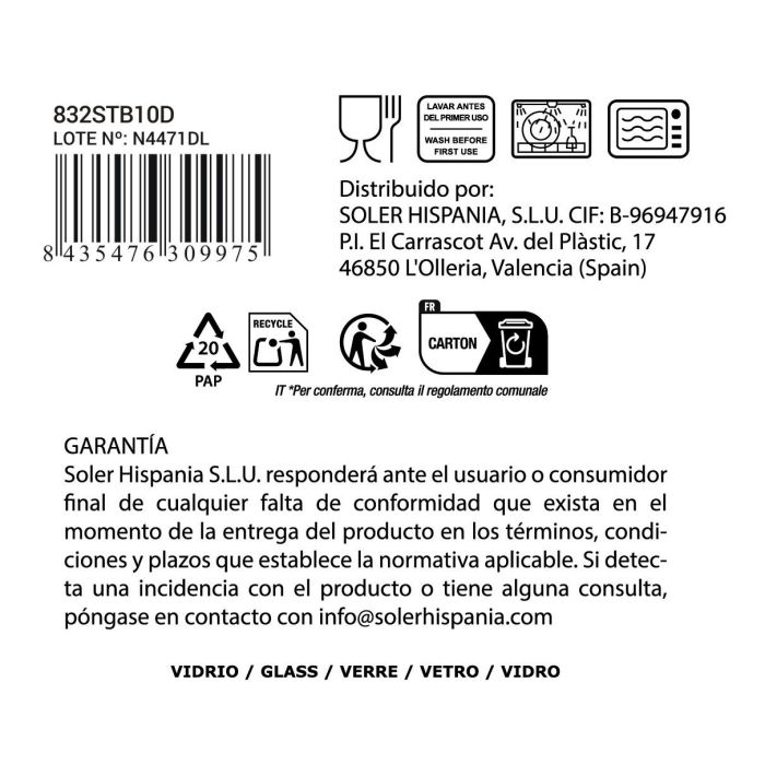Vaso Alto "Sonella" 430Cc Azul (36 Unidades) 2