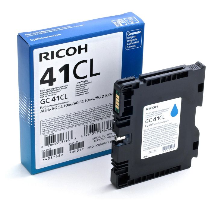 RICOH SG2100N/3110DN/3110DNW/3120B GC-41Cl Cartucho Cyan 0 RICOH SG2100N/3110DN/3110DNW/3120B GC-41Cl Cartucho Cyan 0