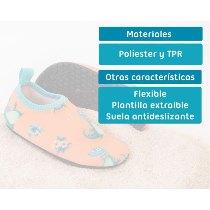 KioKids Zapatos Acuáticos Infantiles Escarpines Naranja Cocodrilos Suela Antideslizante Flexible Plantilla Extraíble Talla 26 EUR 4