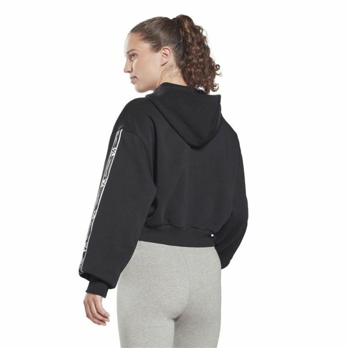 Chaqueta Deportiva para Mujer Reebok Tape Pack Full Zip Negro 4