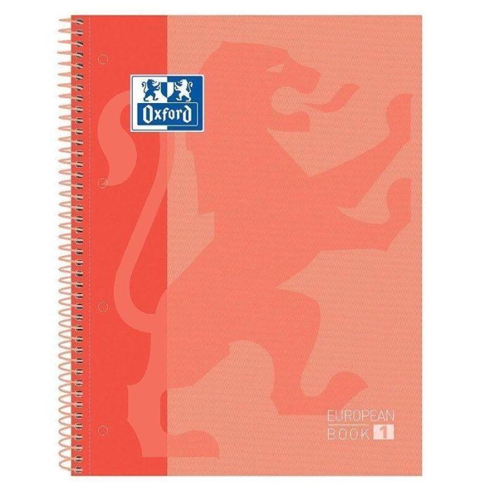 Oxford Cuaderno Classic Europeanbook 1 Write&Erase A4+ 80H 5x5 mm Microperforado Tapa Extradura Melocotón (Pack 5) (5 Unidades)