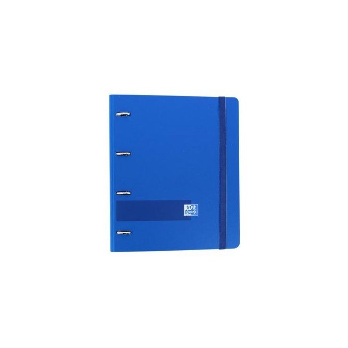 Oxford Carpeta Anillas 4x35 mm Live&Go Europeanbinder 360º, Recambio 100H A4+, 5x5, Tapa Polyfoam, Azul Marino