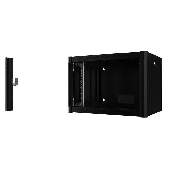Lanview Armario Rack 19" 7U 60x45 para Montaje en Pared Pro con Puerta de Vidrio Templado 1