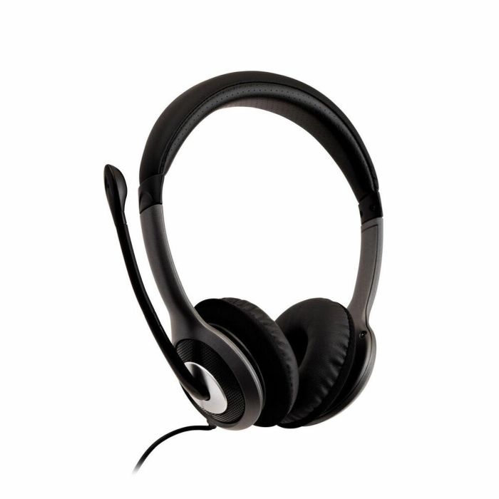 Auriculares con Micrófono V7 HU521 Negro Plateado 2 Auriculares con Micrófono V7 HU521 Negro Plateado 2
