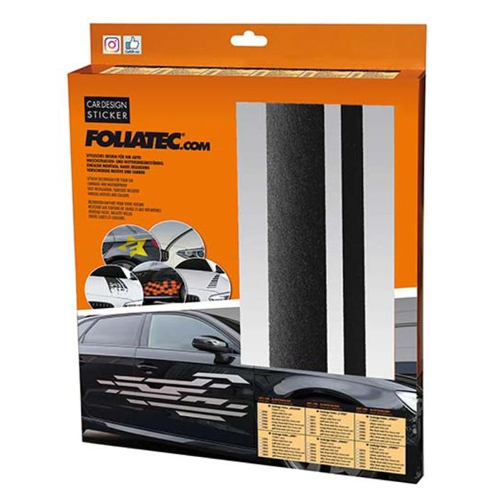 Foliatec FO33926 Pegatinas Decorativas Coche Líneas Negras Mate PVC UV Resistente Exteriores y Autolavado 5,8 x 150 cm (2 Unidades) Foliatec FO33926 Pegatinas Decorativas Coche Líneas Negras Mate PVC UV Resistente Exteriores y Autolavado 5,8 x 150 cm (2 Unidades)