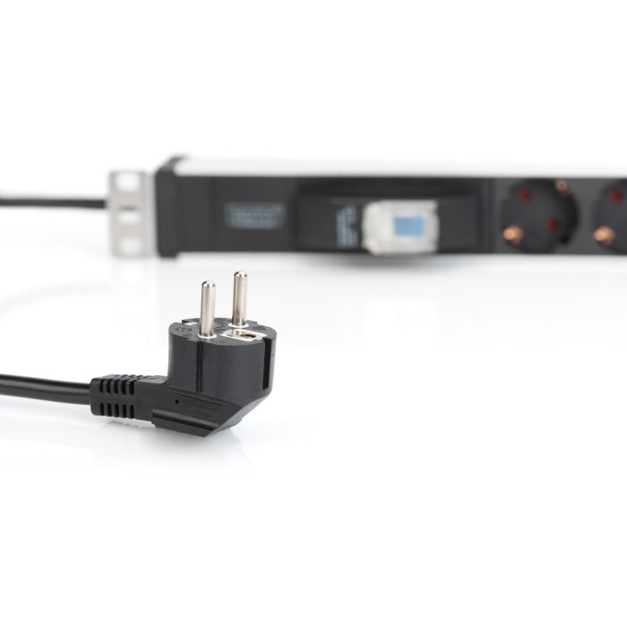 Digitus Regleta de Enchufes 6 Tomas 19" para Rack 1U de Aluminio con Interruptor de Protección 1