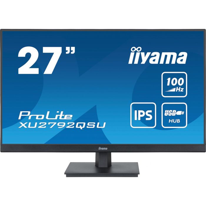 Iiyama Monitor 27" PROLITE XU2792QSU-B6, IPS WQHD 2560x1440, 100Hz, 0.4ms, HDMI, DisplayPort, USB, Altavoces 1