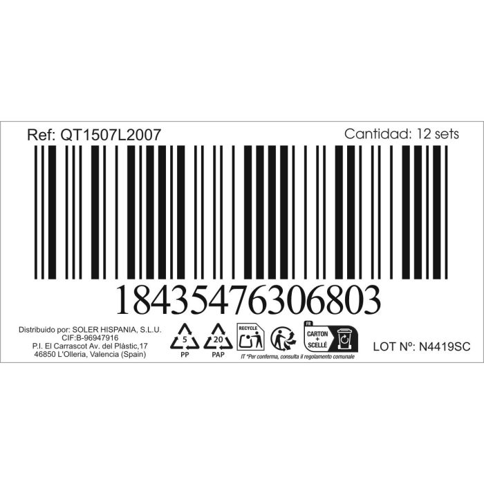Inde - Set de 3 Tenedores de Mesa 'Louvre' 2 mm, 21 x 2.4 cm (12 Cajas) 1