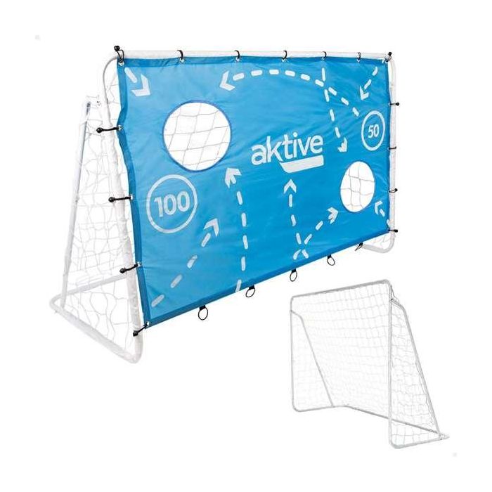 Portería de futbol de metal aktive con lona de entrenamiento 182x91x122cm Portería de futbol de metal aktive con lona de entrenamiento 182x91x122cm