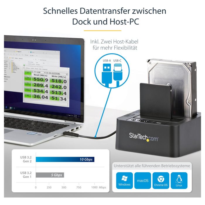 Dockstation Startech SDOCK2U313R 10 Gbps Negro 2