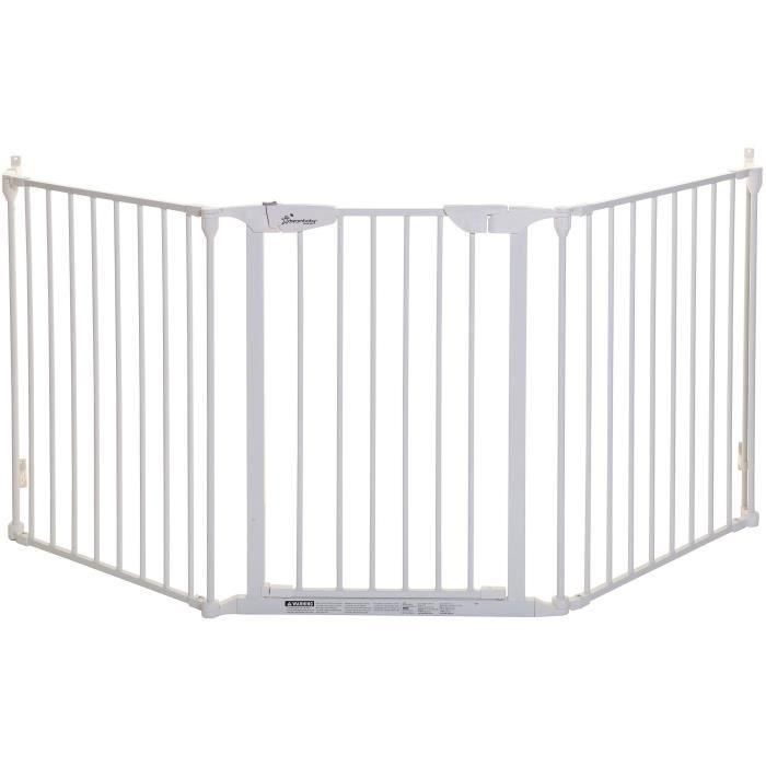 Barrera de seguridad - DREAMBABY - NEWPORT - 3 paneles - 85,5-200 x 74 cm - Bidireccional - Blanco Barrera de seguridad - DREAMBABY - NEWPORT - 3 paneles - 85,5-200 x 74 cm - Bidireccional - Blanco