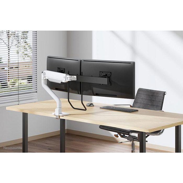 Neomounts Brazo de monitor DS75S-950WH2 para pantallas de 17-32", soporte de escritorio con resorte de gas, capacidad 8kg, blanco, 2 pantallas 17