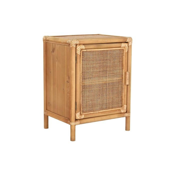 DKD Home Decor Mesita Auxiliar de Abeto y Ratán Tropical con 1 Puerta y 1 Estante Marrón Claro 46x35x60 cm 7 DKD Home Decor Mesita Auxiliar de Abeto y Ratán Tropical con 1 Puerta y 1 Estante Marrón Claro 46x35x60 cm 7